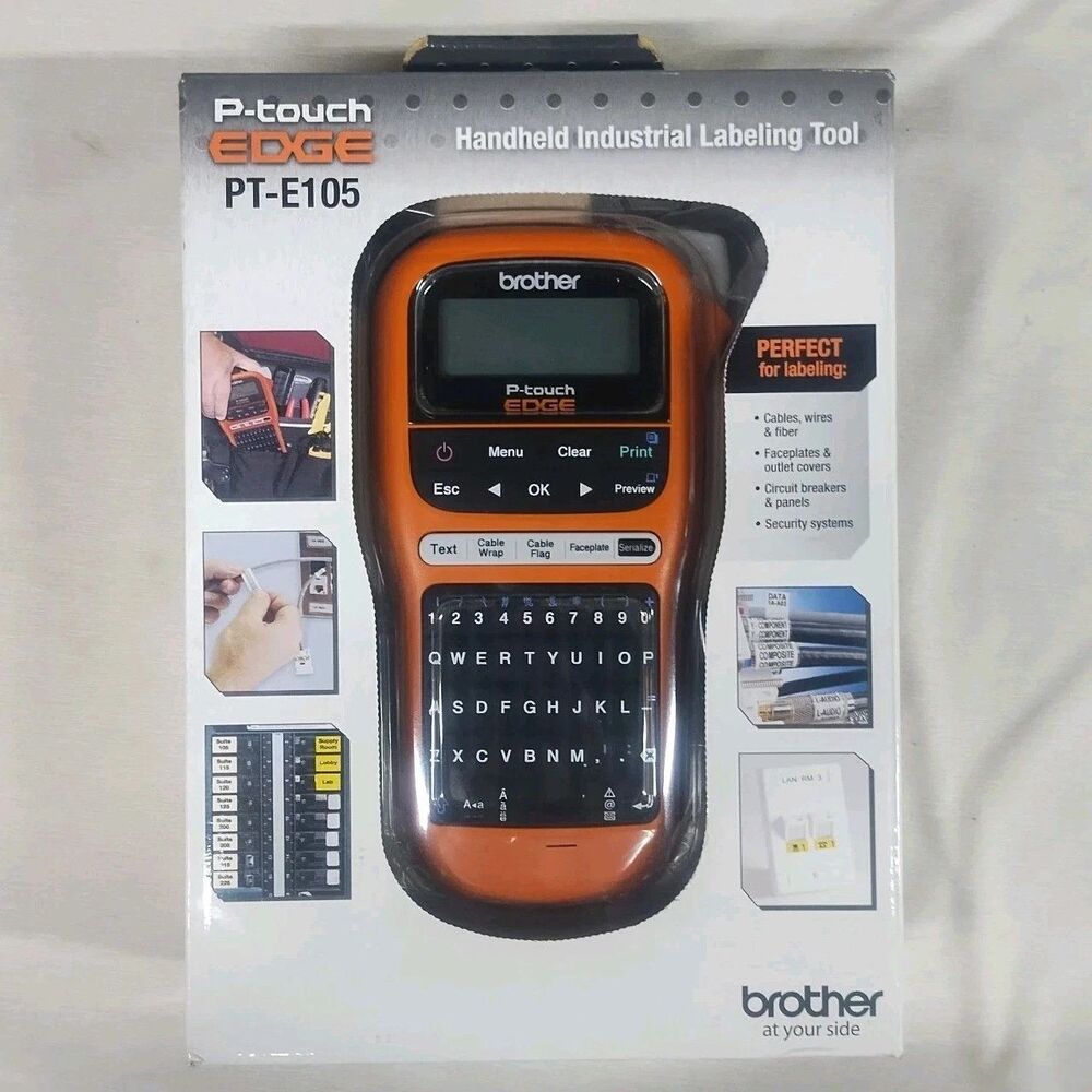 Brother PT-E105 Electrical Cable and Wiring Label Maker P-Touch Edge Handheld